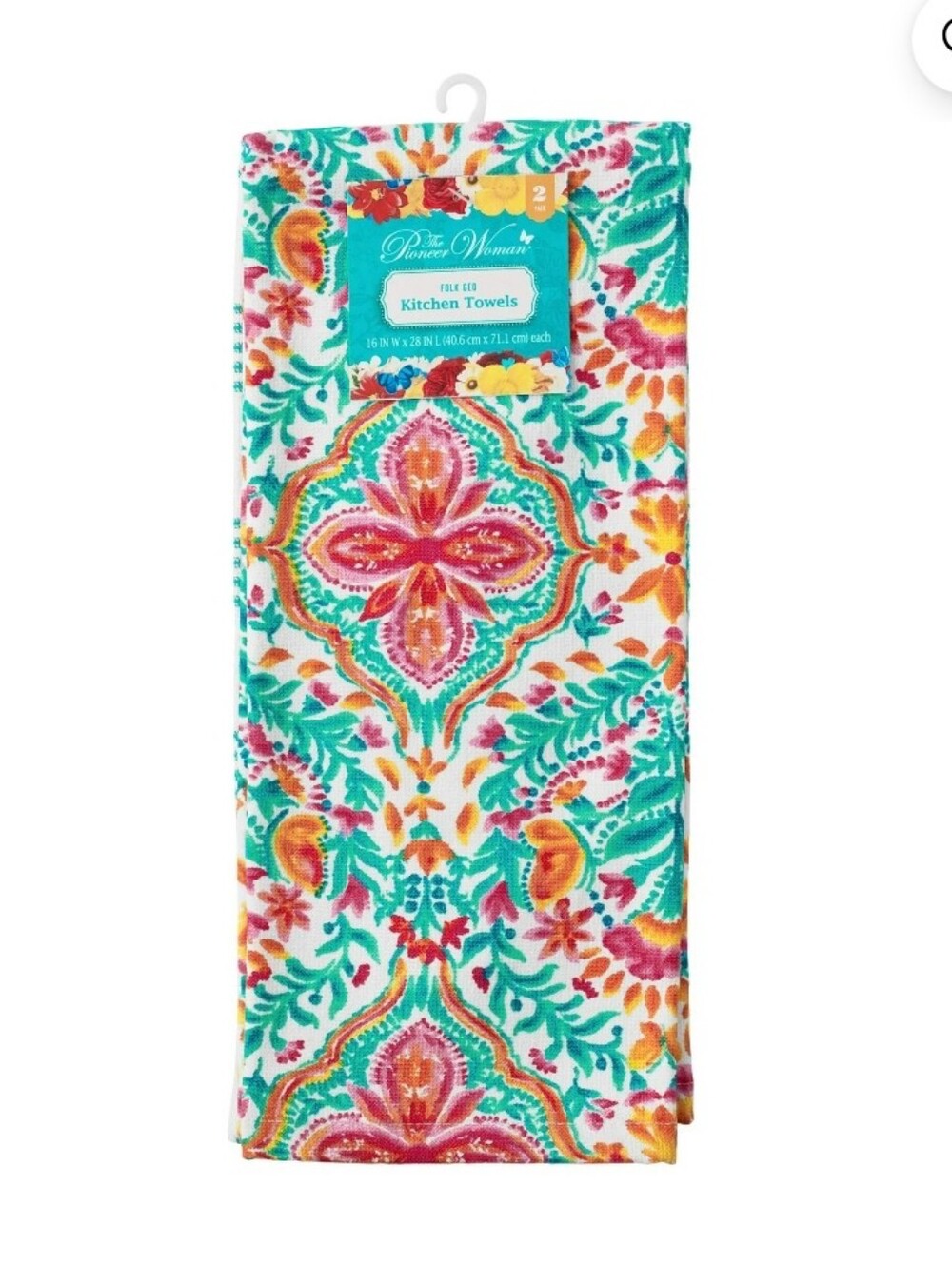 The Pioneer Woman Teal, Coral & Yellow Floral Kitchen Towels